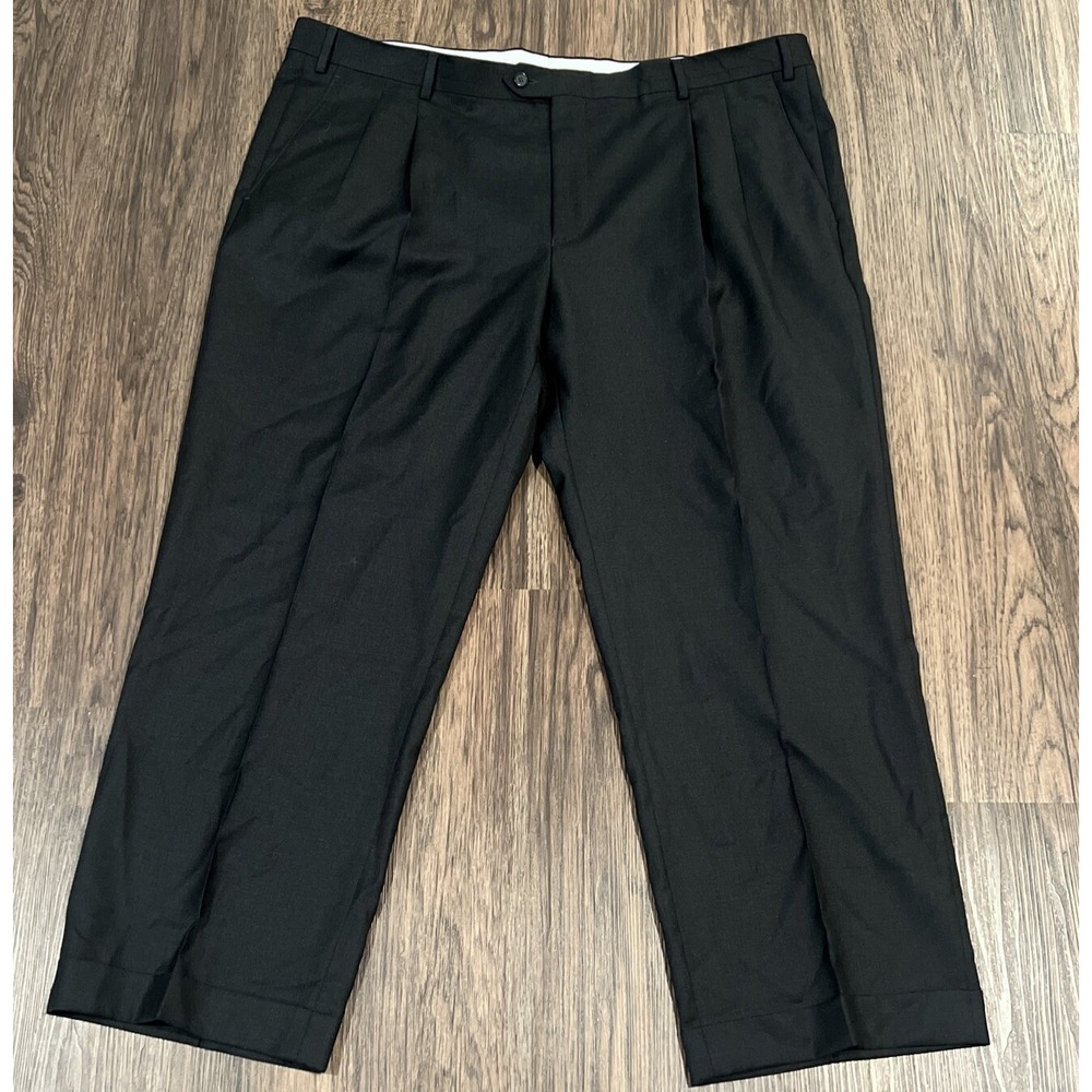 Santorelli Luxury Serge Pants Men Wool Como 1900 Slacks Charcoal Gray Sz 44